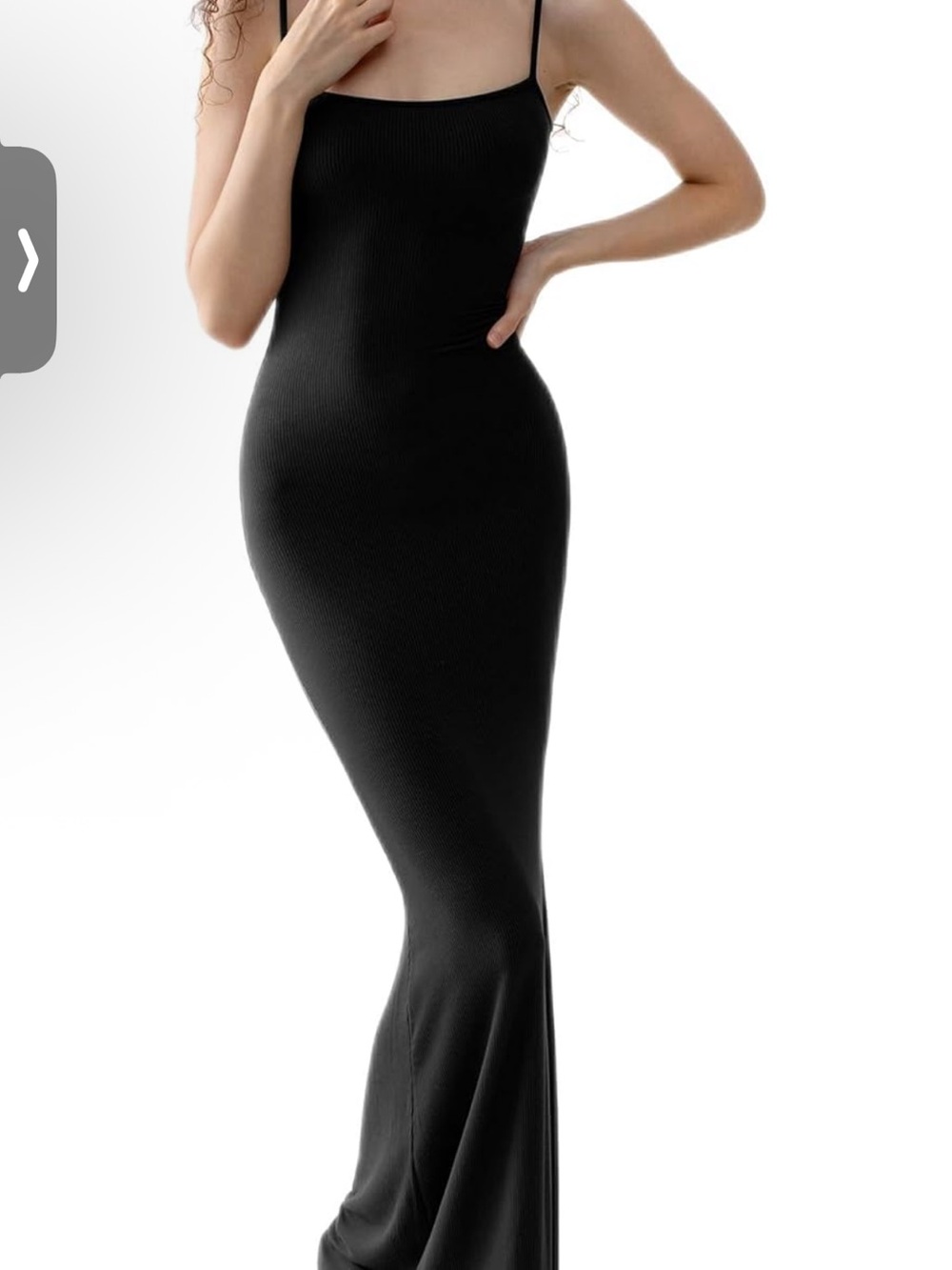 Sleek Black Spaghetti Strap Maxi Dress